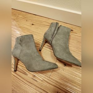 Express grey heeled boots women's size 8
